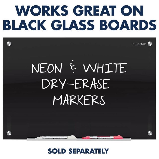 Quartet Premium Glass Board Dry-Erase Markers, Neon & White